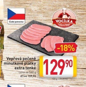 Vepřová pečené minutkové plátky extra tenké