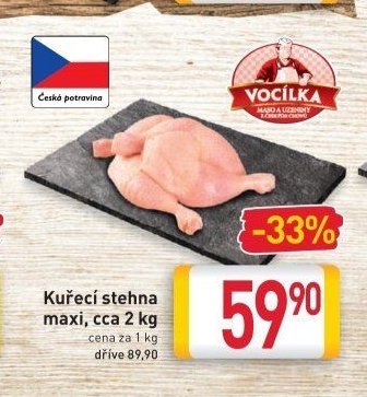 Kuřecí stehna maxi, cca 2 kg