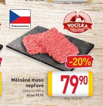 Mělněné maso vepřové