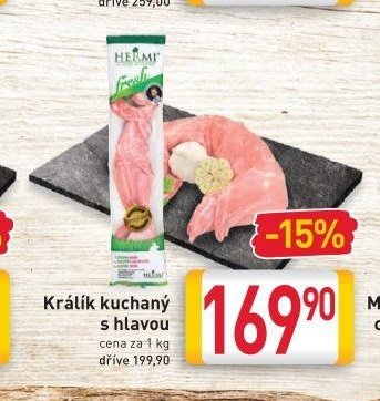 Králík kuchaný s hlavou