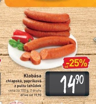 Klobása chlapská, papriková