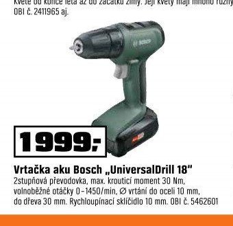 Vrtačka aku Bosch UniversalDrill 18