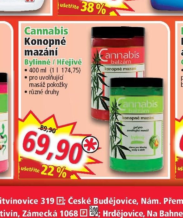 Cannabis konopné mazání