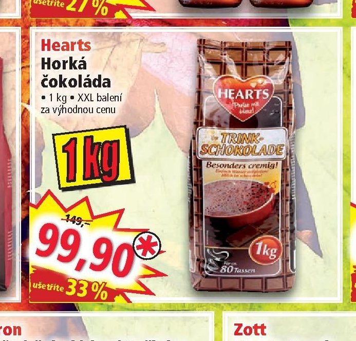 Hearts Horká čokoláda