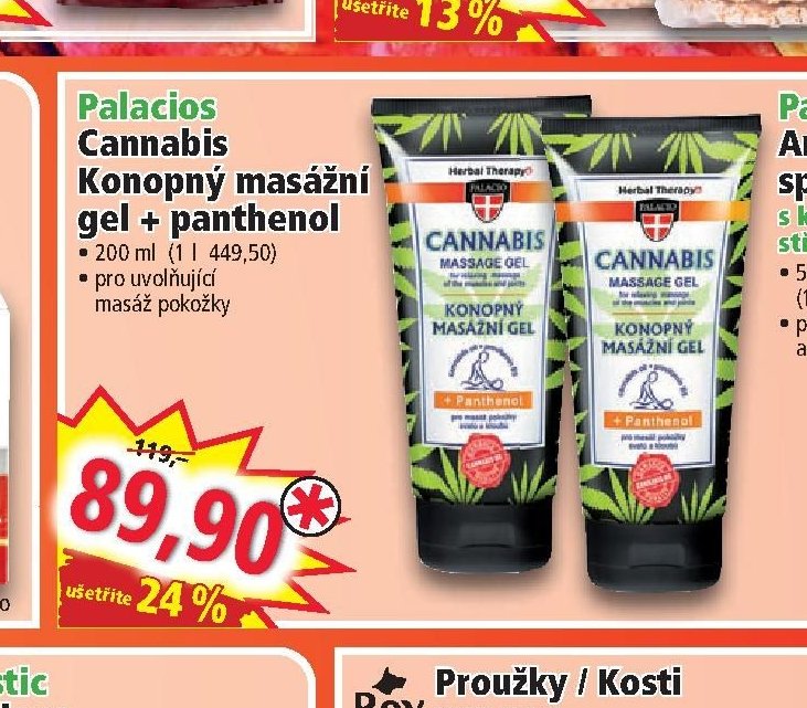 Palacios Cannabis Konopný masážní gel