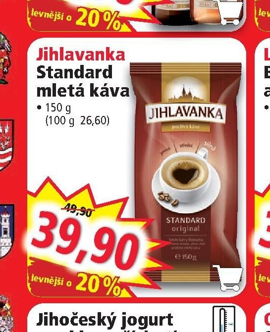 Jihlavanka Standard mletá káva