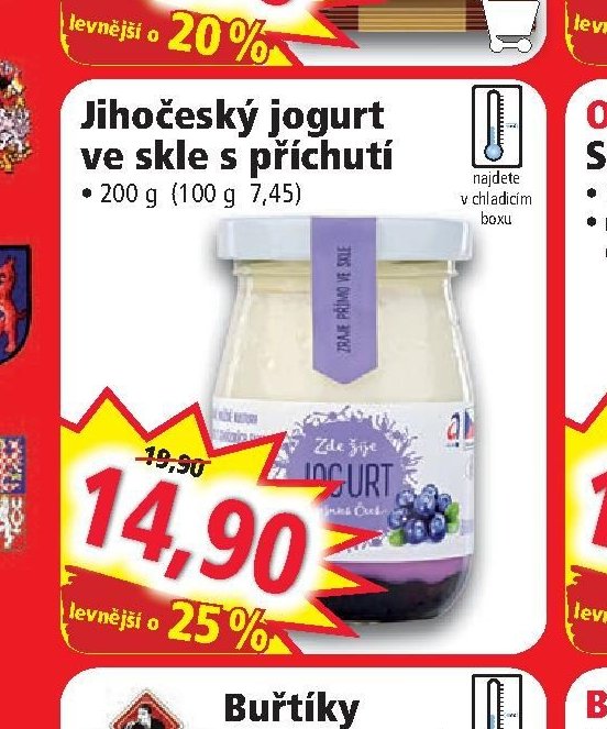 Jihočeský jogurt ve skle s příchutí