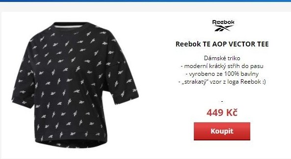 Reebok TE AOP VECTOR TEE