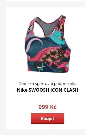 Dámská sportovní podprsenka Nike SWOOSH ICON CLASH