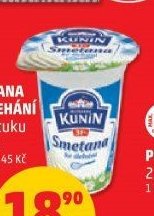 Smetana ke šlehání Kunín