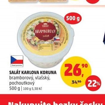 SALÁT KARLOVA KORUNA bramborový, vlašský, pochoutkový