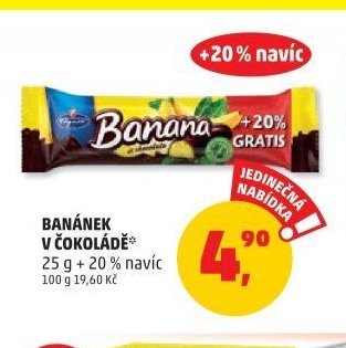 Banánek v čokoládě 25 g + 20 % navíc