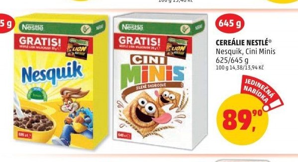 Cereálie Nestlé Nesquik, Cini Minis 625/645 g