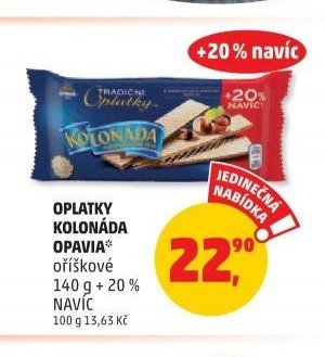 Oplatky Kolonáda Opavia oříškové 140 g + 20 % navíc