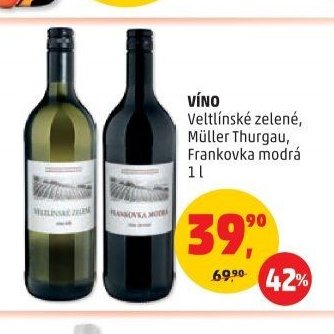 VÍNO Veltlínské zelené, Müller Thurgau, Frankovka modrá