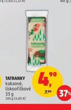 Tatranky kakaové, lískooříškové