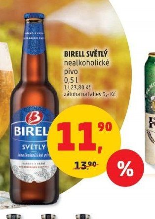Birell světlý nealkoholické pivo 0,5l