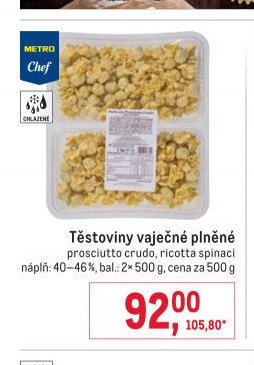 Těstoviny vaječné plněné