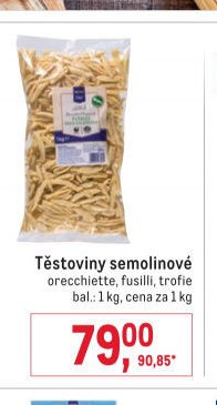Těstoviny semolinové