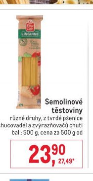 Semolinové těstoviny