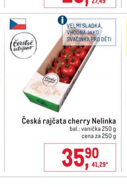 Česká rajčata cherry Nelinka