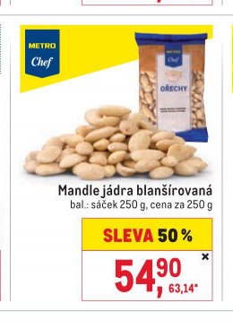 Mandle jádra blanšírovaná