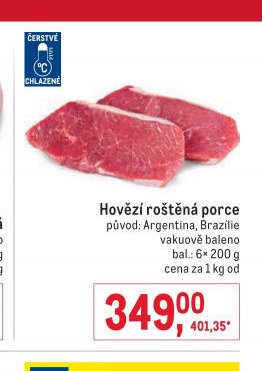 Hovězí roštěná porce