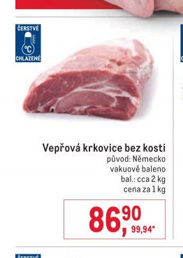 Vepřová krkovice bez kosti
