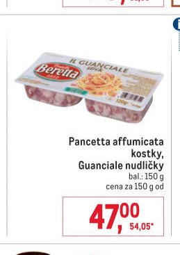 Pancetta affumicata kostky, Guanciale nudličky