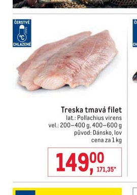 Treska tmavá filet
