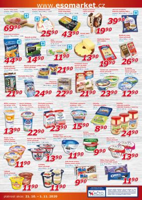 akční leták ESO MARKET 21.10.2020-1.11.2020