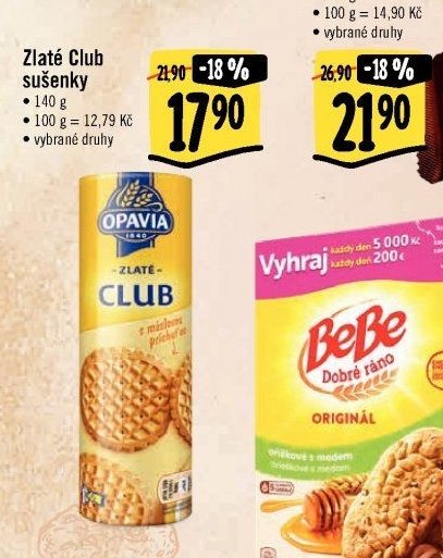 Zlaté Club sušenky