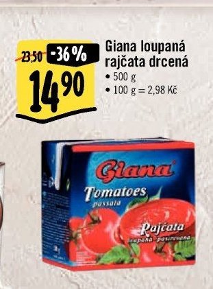 Giana loupaná rajčata drcená