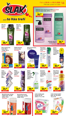 akční leták Šlak drogerie 20.10.2020-3.11.2020