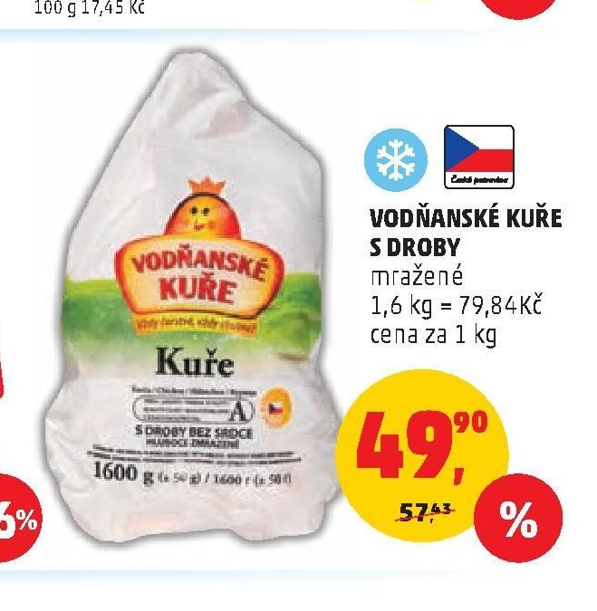 Vodňanské kuře s droby
