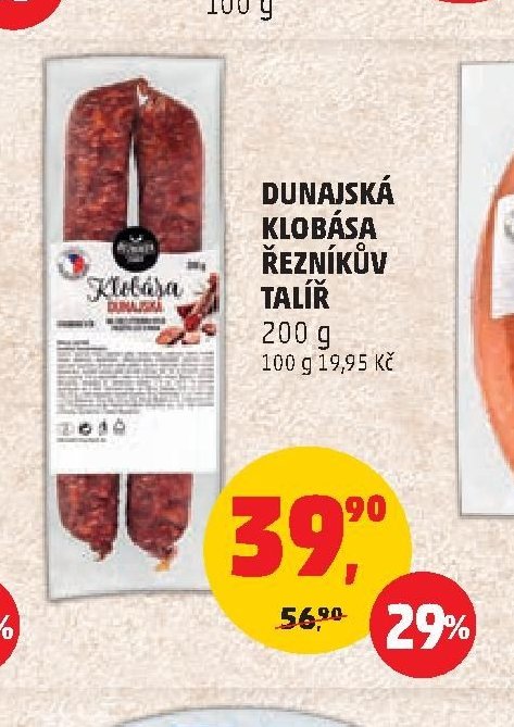 Dunajská klobása Řezníkův talíř