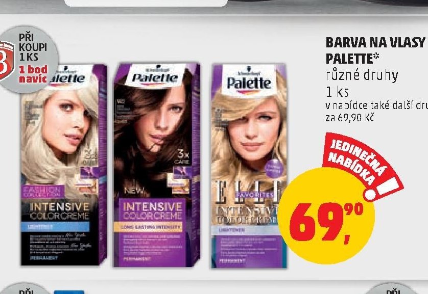 Barva na vlasy Palette