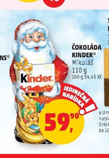 ČOKOLÁDA KINDER MIKULÁŠ