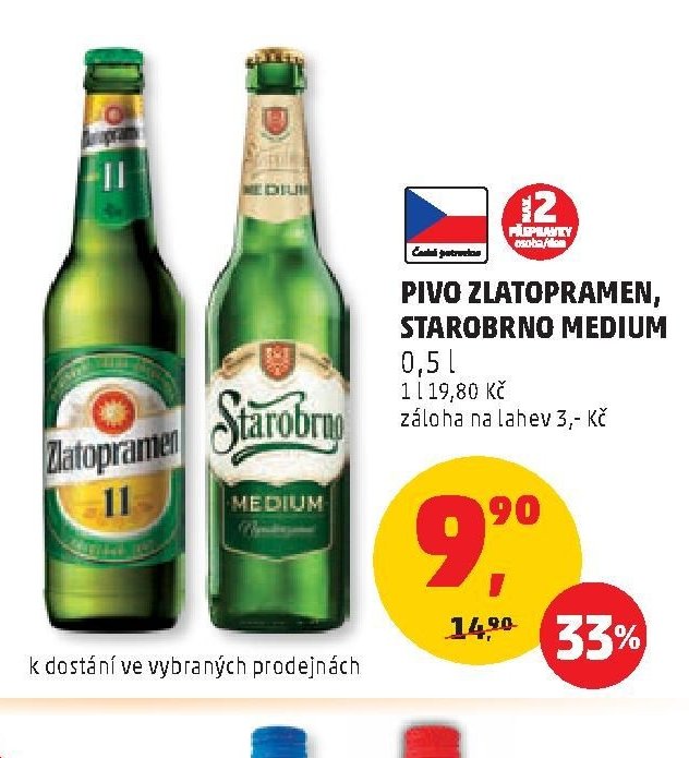 PIVO ZLATOPRAMEN, STAROBRNO MEDIUM