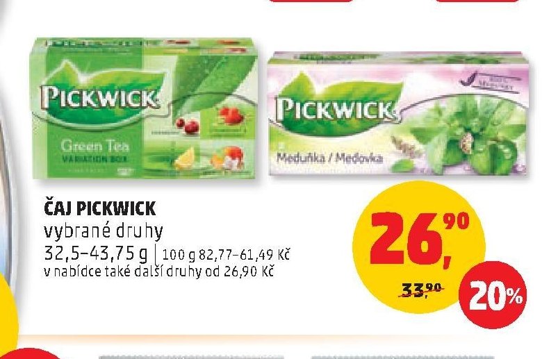 ČAJ PICKWICK vybrané druhy