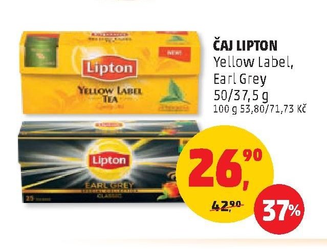 ČAJ LIPTON Yellow Label, Earl Grey