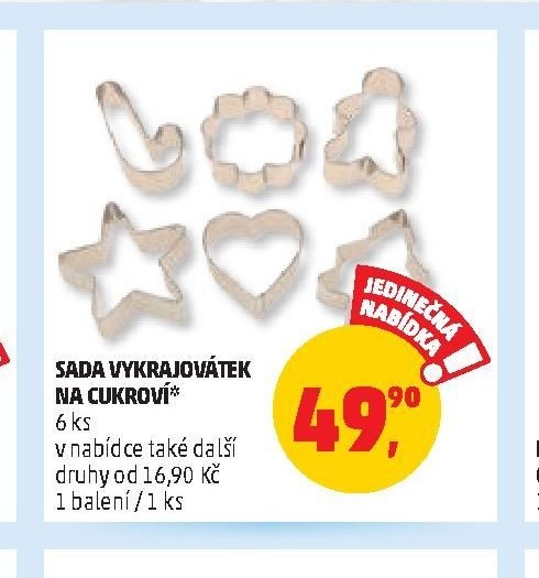 SADA VYKRAJOVÁTEK NA CUKROVÍ 6 ks