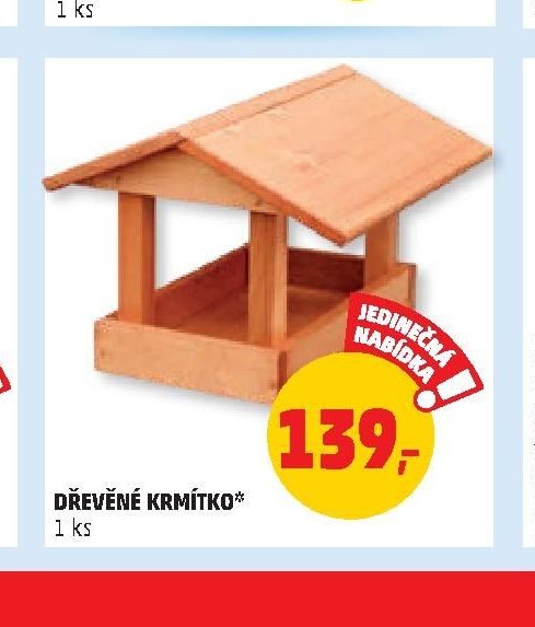 DŘEVĚNÉ KRMÍTKO 1 ks