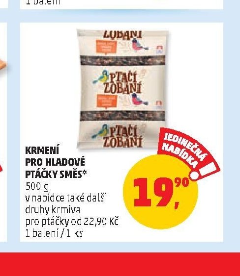 KRMENÍ PRO HLADOVÉ PTÁČKY SMĚS 500 g 1 balení / 1 ks