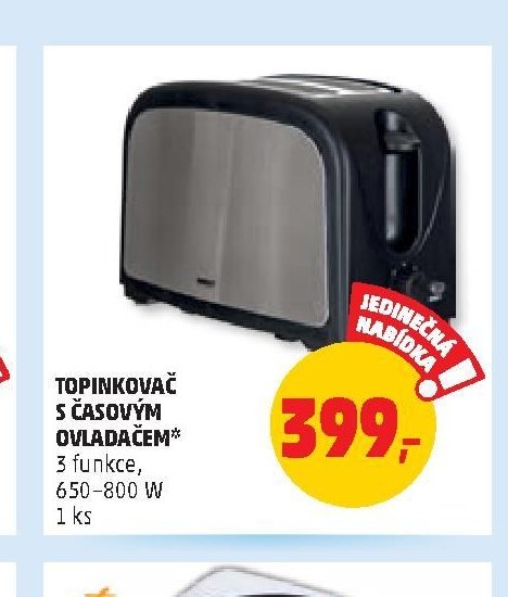 TOPINKOVAČ S ČASOVÝM OVLADAČEM