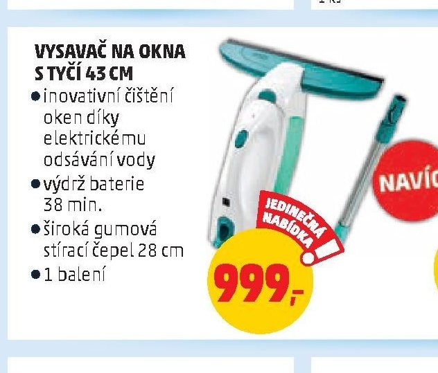 Vysavač na okna s tyčí 43 cm