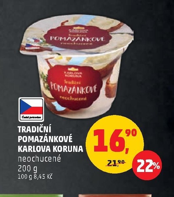 Tradiční pomazánkové Karlova Koruna neochucené