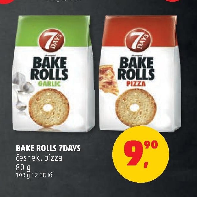 Bake Rolls 7Days česnek, pizza