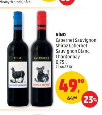 VÍNO Cabernet Sauvignon, Shiraz Cabernet, Sauvignon Blanc, Chardonnay