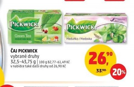 ČAJ PICKWICK vybrané druhy